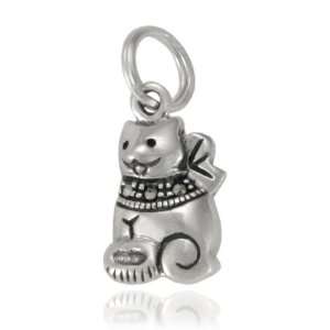  Sterling Silver Marcasite Cat Charm Jewelry