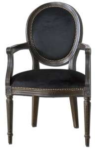 Uttermost Cecily Contemporary Occasional Chair in Plush Black Velvet 