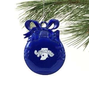  NCAA Indiana State Sycamores Royal Blue Flat Ball Ornament 