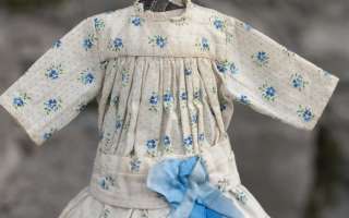 Antique Original Cotton Flowered Dress for Bebe Jumeau 14 15  