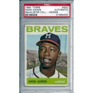 Hank Aaron Autographed/Hand Signed 1964 Topps Milwaukee Braves Card 