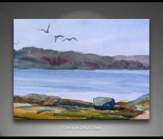 River Shore Rocks Maine Art Landscape Painting Bechler  