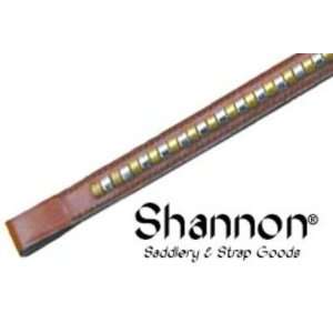  Shannon Nickel and Brass Clincher Browband Brown, Cob 