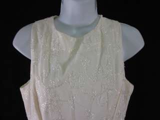 MONTEFIORE Ivory Floral Stitch Dress Coat Set Sz 6  