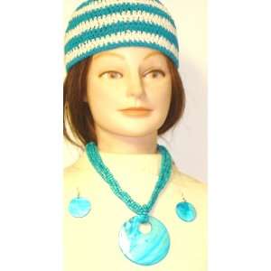  Very Fine Turquoise Blue Bids Multi Chain Short Necklace 