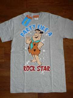 THE FLINTSTONES PARTY LIKE A ROCK STAR  MENS PRINTED T SHIRT  