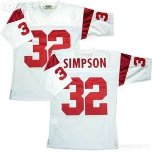 Oj Simpson #32 USC Trojans 52(xl) Mitchell & Ness Authentic White 