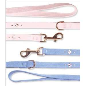  Dog Leash Ultrasuede   Puppy Blue Crystal Paws 4 Kitchen 