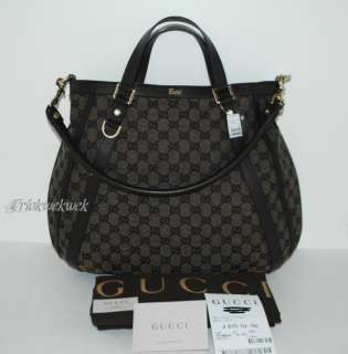 NEW AUTH GUCCI CANVAS BROWN CONVERTIBLE ABBEY BAG NWT  