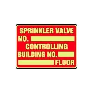 FIRE AND EMERGENCY E SPRINKLER VALVE NO. _____ CONTROLLING BUILDING NO 