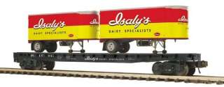 MTH Isalys Flat Car w/(2) PUP Trailers # 20 98835  