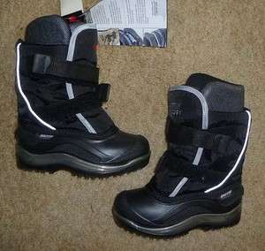 BAFFIN Kids Packer Boots, Black, Size 2, Rated  40°C/ 40°F  