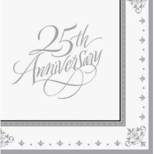  Stafford Silver 25th Anniversary 3 Ply Lunch Napkins 