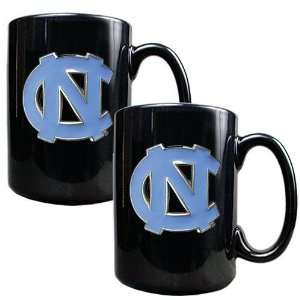 North Carolina Tar Heels 2pc Black Ceramic Mug Set  Sports 
