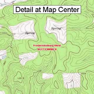 USGS Topographic Quadrangle Map   Fredericksburg West, Texas (Folded 