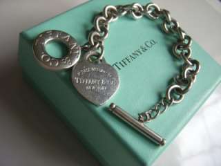   To Tiffany & Co. Sterling Heart Tag Toggle Bracelet 7 1/2  