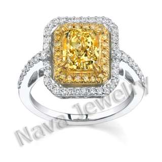 12 Ct. Canary Radiant Cut Diamond Engagement Ring EGL  