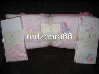   Barn Kids Pink Lindsey Butterfly Nursery Crib Bumper Sheet Valance Set