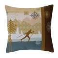 French woven Cross Country Ski Decorative Pillow