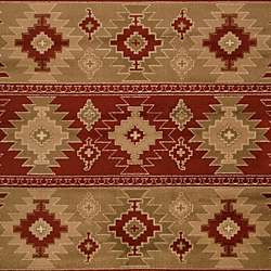 Loomed Free form Red Rug (79 x 112)  