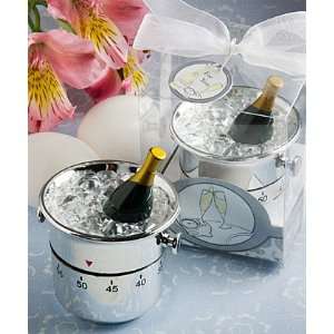  Whimsical champagne and ice bucket kitchen timer favors 