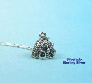 925 Sterling Silver Necklace Bee and Hive Charm 2008  