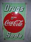 Vintage Rare Porclain Drink Coca Cola Pharmacy sign Antique old 