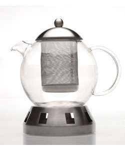 piece Glass Teapot w/ Strainer & Warmer  