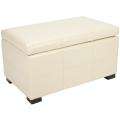 Broadway Flat Cream Leather Medium size Storage Bench