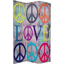 ft. Tall Double Sided Multi Color Peace & Love Room Divider (China 