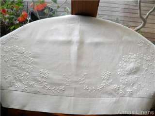 Antique Linen Tablecloth Whitework Hand Embroidered  