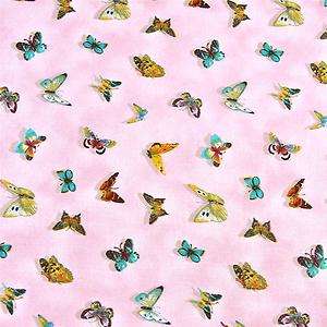 Quilting Treasures Cotton Fabric Pink, Butterflies FQs  