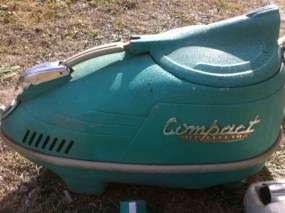 Vintage Turquoise Interstate Electra Compact Canister Vacuum Cleaner 