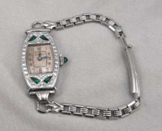 Vintage ART DECO BULOVA LADIES Wristwatch Wrist WATCH Rhodium Plated 