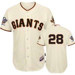  Buster Posey World Series Jersey #28 Cream Home SF Giants 