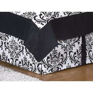Queen Bed Skirt for Black and White Isabella Bedding Sets by JoJo 