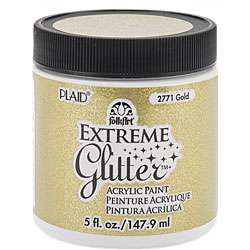 Folk Art Extreme 5 oz Gold Glitter Paint  