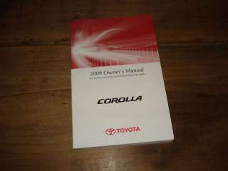   Corolla Sedan CE LE XLE factory original oem Owners Manual 09 02