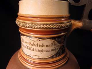   Mettlach Beer Stein Heinrich Schlitt Gnomes Lidded Germany 2178  