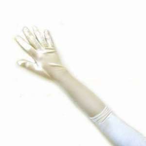   Ivory Satin Opera Bridal Gloves for Wedding, formal party and prom