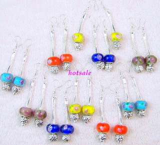 wholesale 12pairs European glass beads snake earrings  