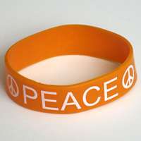   Peace Sign Silicone Wristband Bracelet Rubber 3/4 inch Fashion  