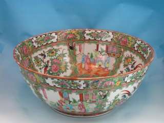   19TH C CHINESE EXPORT ROSE MEDALLION PUNCH BOWL 16 INCHES 40 CM  