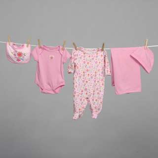 Babyworks Newborn Girls Pink 5 piece Layette Set  