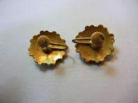   pair of VICTORIAN STERLING SILVER GOLD VERMEIL GARNET STONE EARRINGS