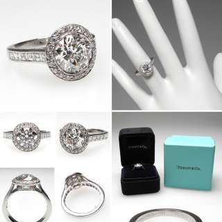 Tiffany & Co Halo G/VVS1 Diamond Engagement Ring Solid Platinum $ 