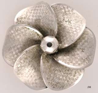 Vintage Sterling Binder Brothers Flower Pin Basketweave  