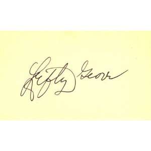 Lefty Grove Autographed 3x5 Card J. Spence Authenticated  
