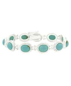   Creations Sterling Silver Oval Turquoise Bracelet  