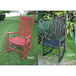Wood Blue Grass Rocker Chair  